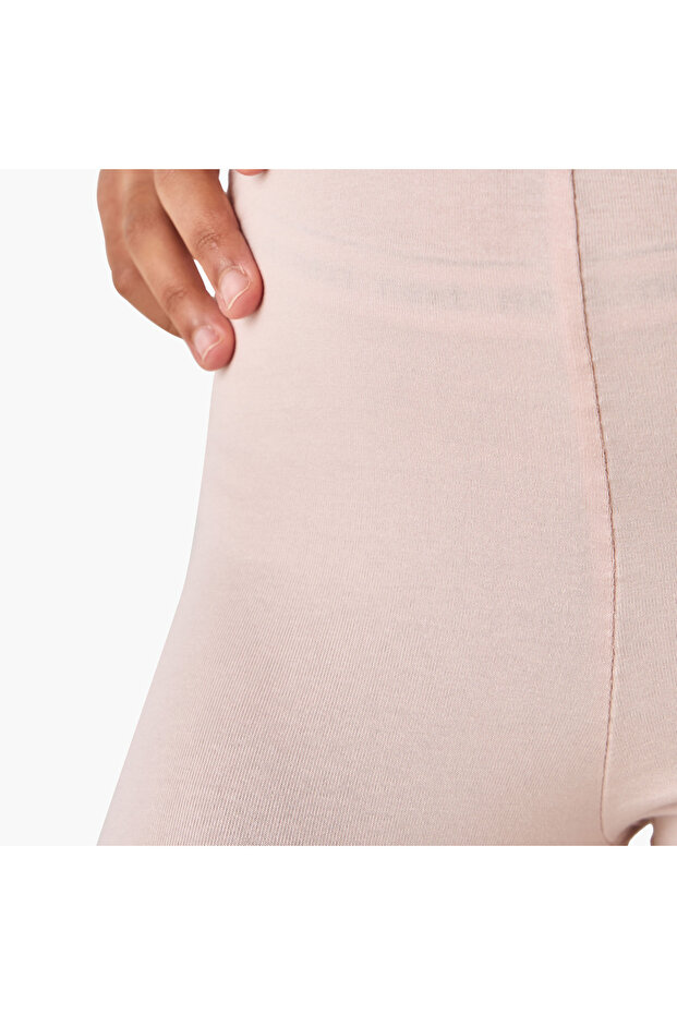 بنطال ضيق سادة مع حزام خصر مطاطي - 5