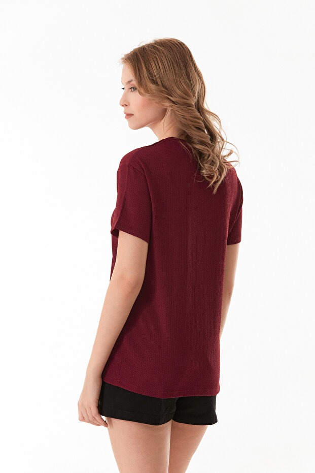 Basic Bürümcük Kumaş Tişört - 3