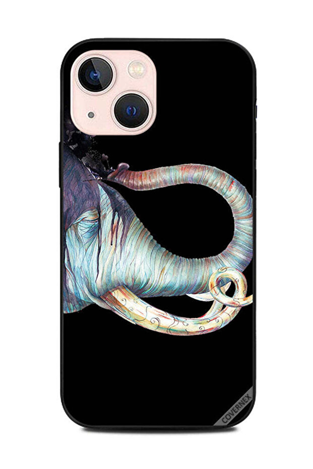 غطاء حماية لهاتف Apple iPhone 13 Mini بتصميم فيل يستحم بالماء