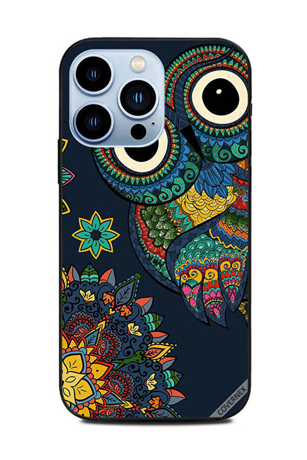 غطاء حماية لهاتف Apple iPhone 13 Pro بتصميم بومة زهرية