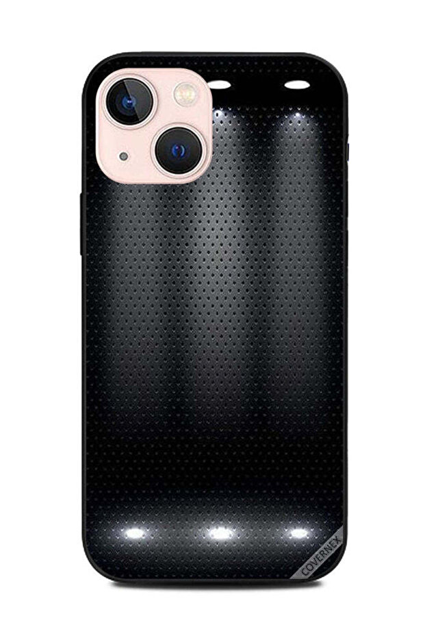 غطاء حماية لهاتف Apple iPhone 13 Mini بنمط منقطة باللون الأسود