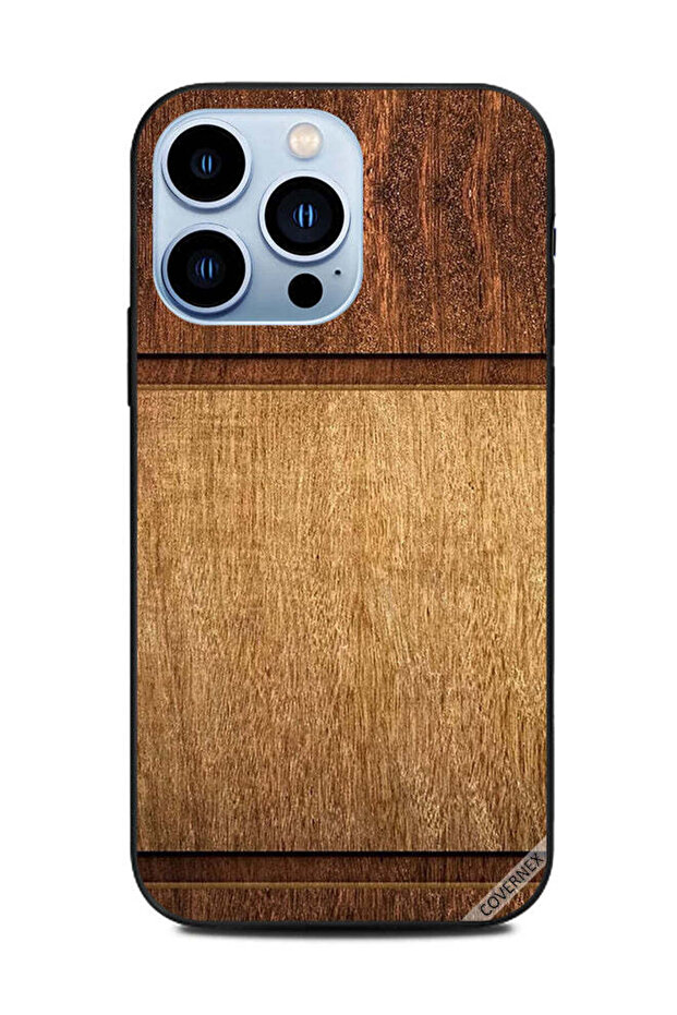 غطاء حماية لجهاز Apple iPhone 13 Pro شريطين من الخشب
