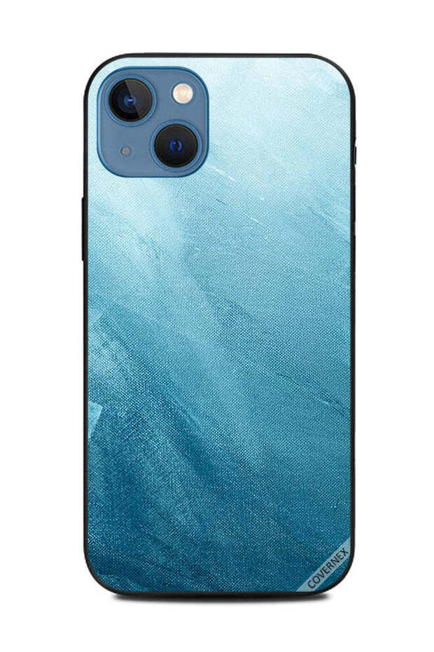 غطاء حماية لهاتف Apple iPhone 13 بنقشة جينز بلون البحر