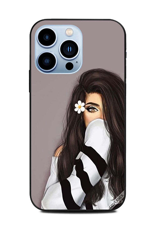 غطاء حماية لهاتف Apple iPhone 13 Pro وردة بيضاء في أذنها