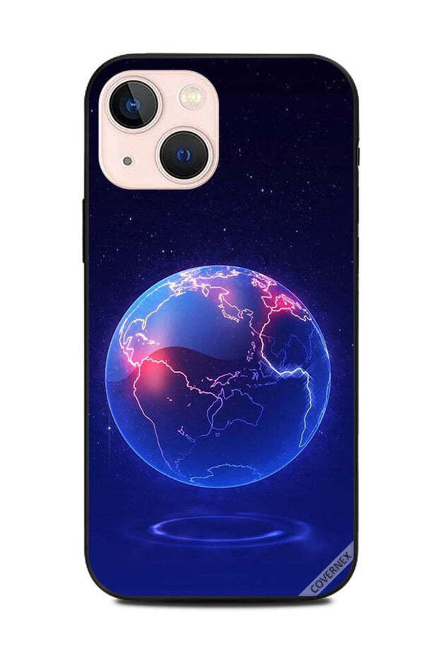 غطاء حماية لهاتف Apple iPhone 13 Mini بنمط أزرق كروي