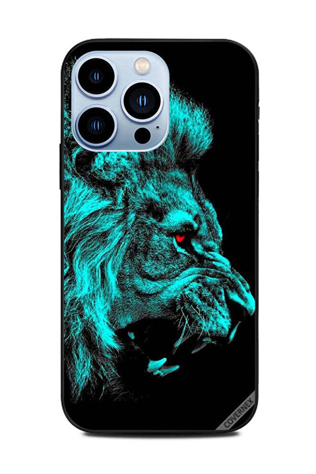 غطاء حماية لهاتف Apple iPhone 13 Pro - أسد - عين حمراء