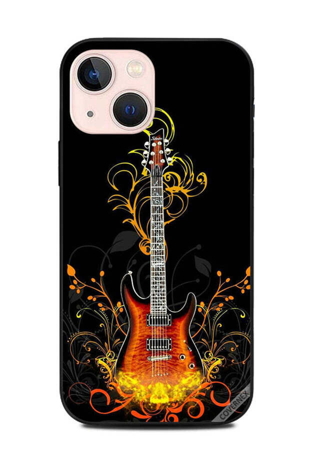 غطاء حماية لهاتف Apple iPhone 13 Mini بتصميم جيتار زهري