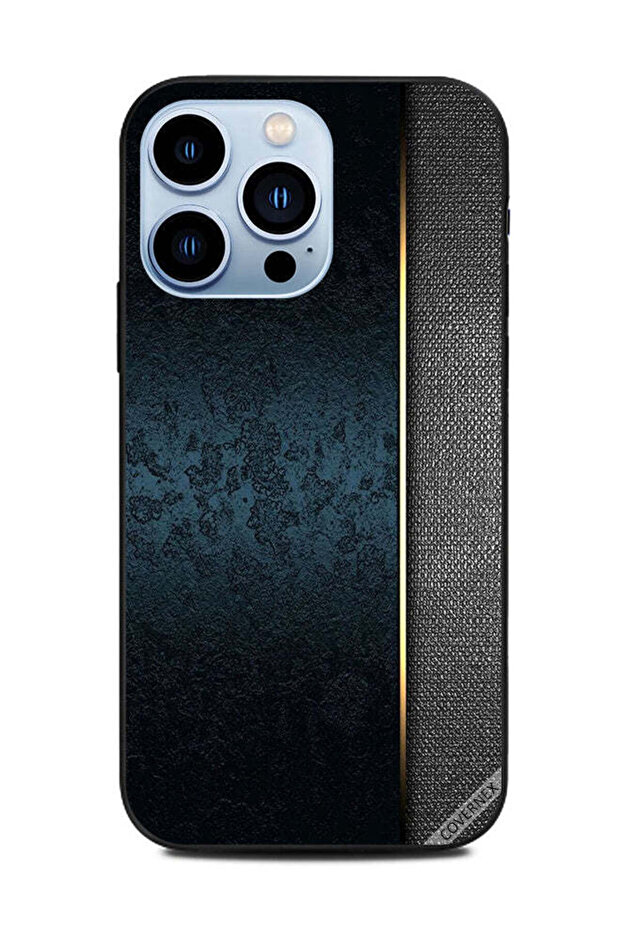 Protective Case Cover For Apple iPhone 13 Pro Dark Green Leather Pattern