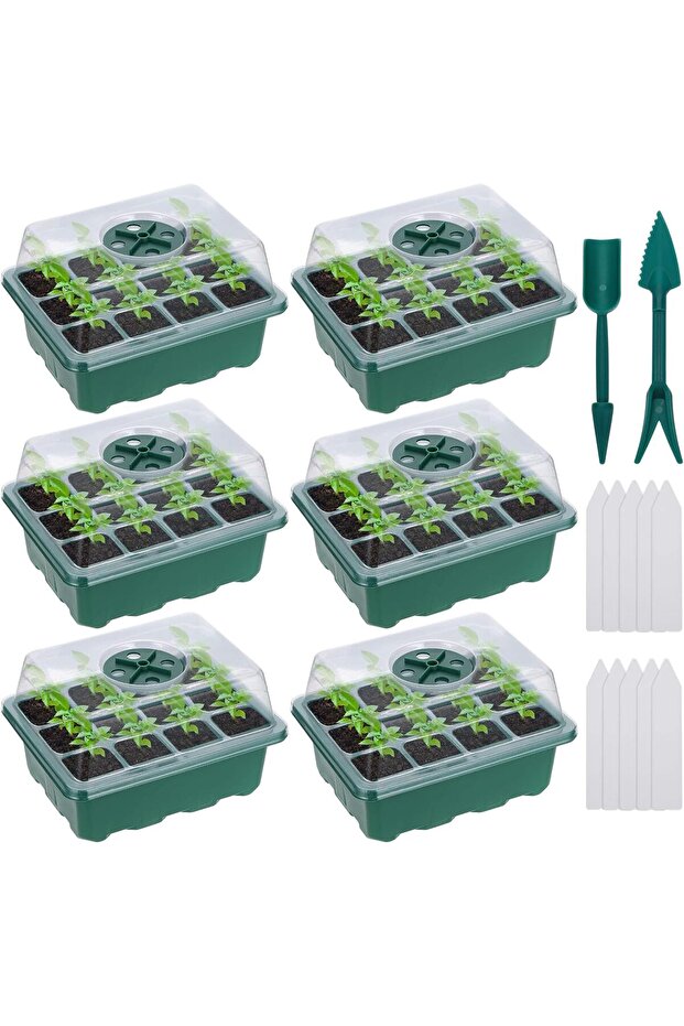 LERWAY Seed Starter Tray 6-Pack Seedling Starter Kits Plant Starter Kit with Humidity Domes