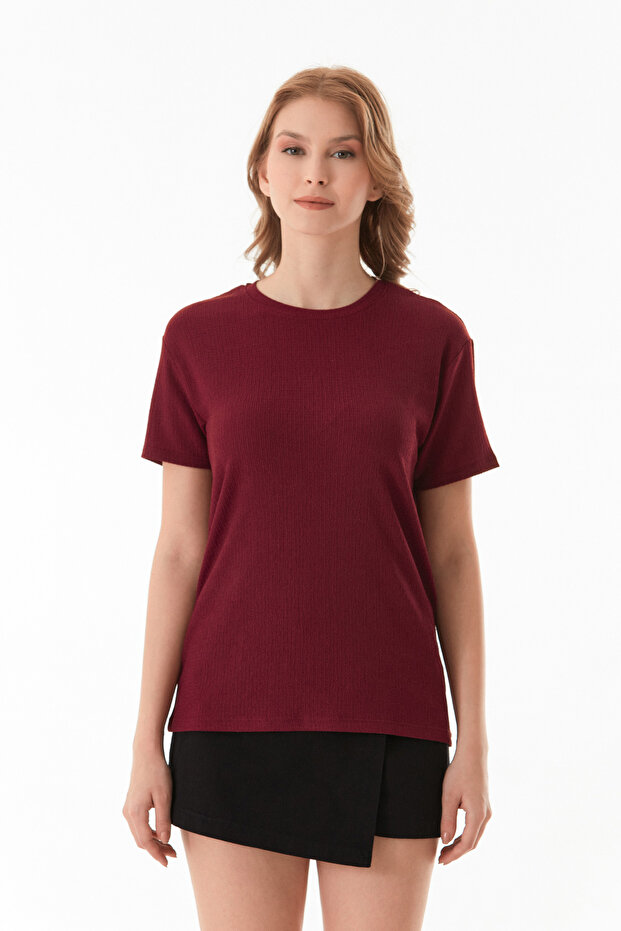 Basic Bürümcük Kumaş Tişört - 8