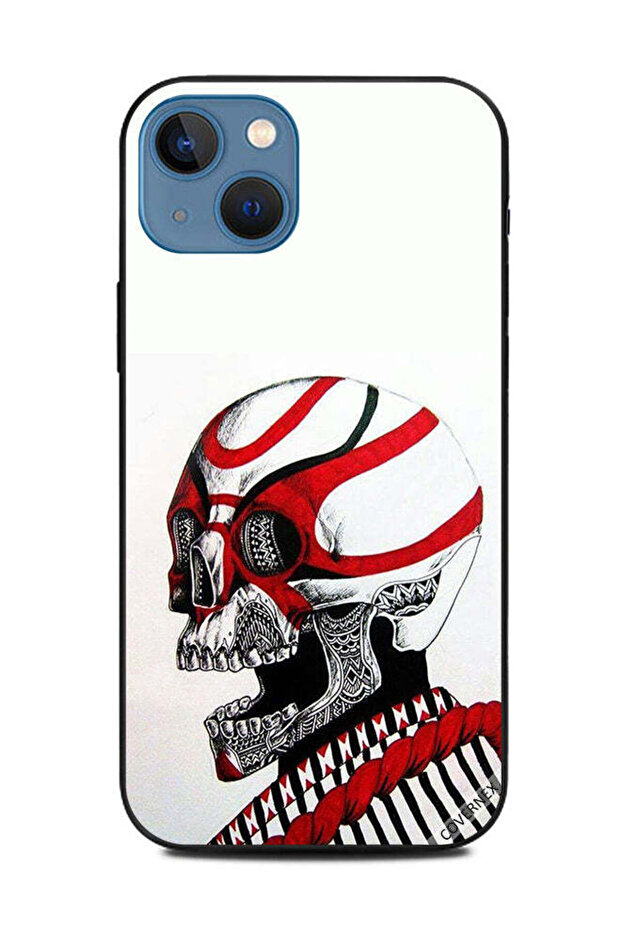 غطاء حماية لهاتف Apple iPhone 13 رأس أحمر وأبيض