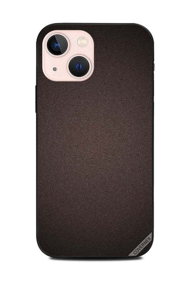 غطاء حماية لهاتف Apple iPhone 13 Mini بنمط بني غامق