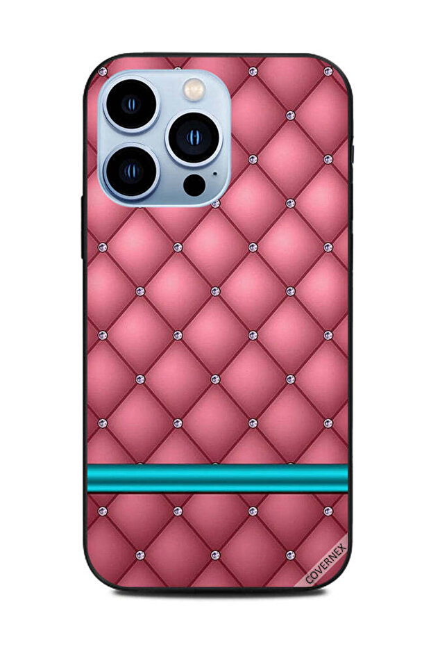 غطاء حماية لهاتف Apple iPhone 13 Pro بتصميم كلاسيكي باللونين الأخضر والوردي