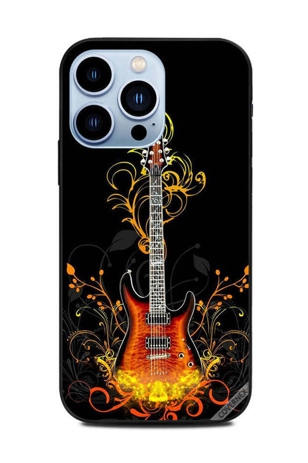 غطاء حماية لجهاز Apple iPhone 13 Pro بتصميم جيتار زهري