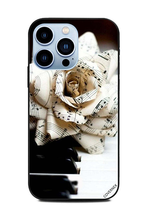غطاء حماية لهاتف Apple iPhone 13 Pro مع كتابة على شكل زهرة