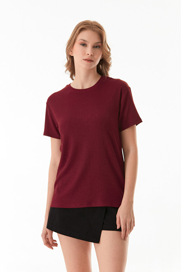 Basic Bürümcük Kumaş Tişört - 4