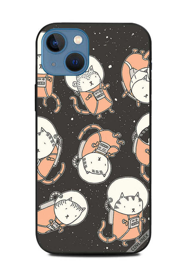Protective Case Cover For Apple iPhone 13 Cat in Space
