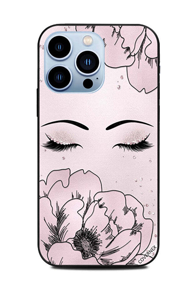 غطاء حماية لهاتف Apple iPhone 13 Pro رموش وزهرة