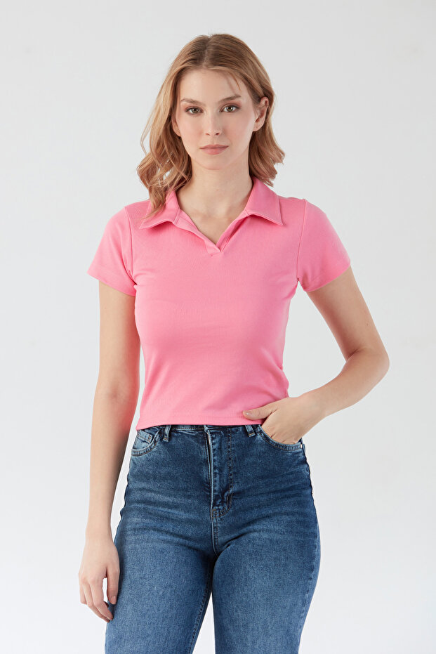 Basic Polo Yaka Tişört - 1