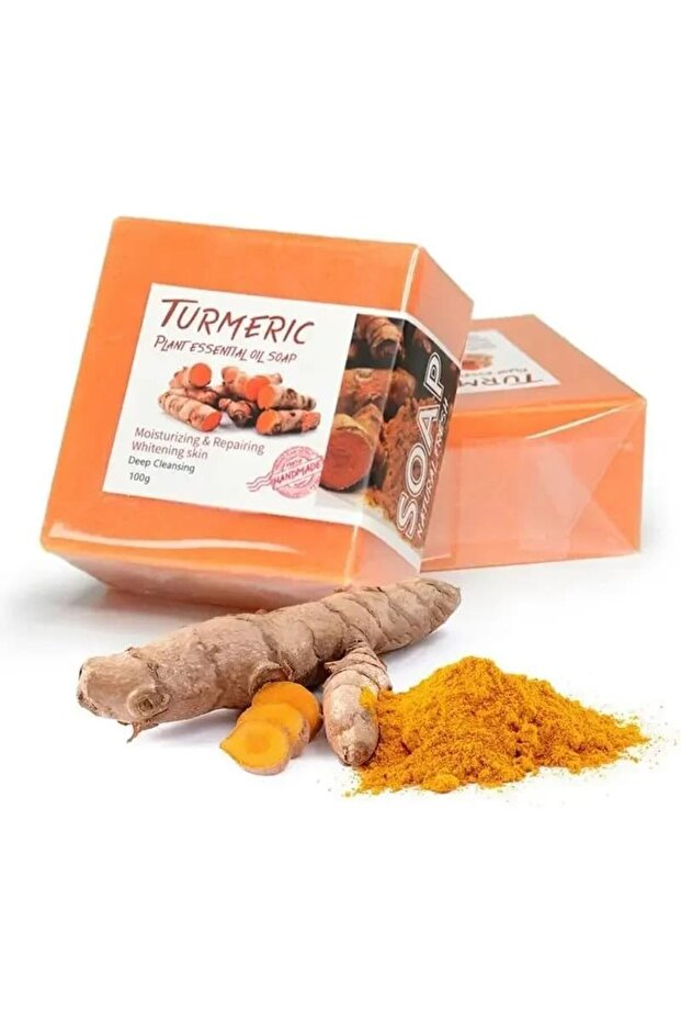 2PCS Organic Turmeric Soap for Dark Spots Acne, Turmeric Soaps for Skin Brightening and Clearing For
