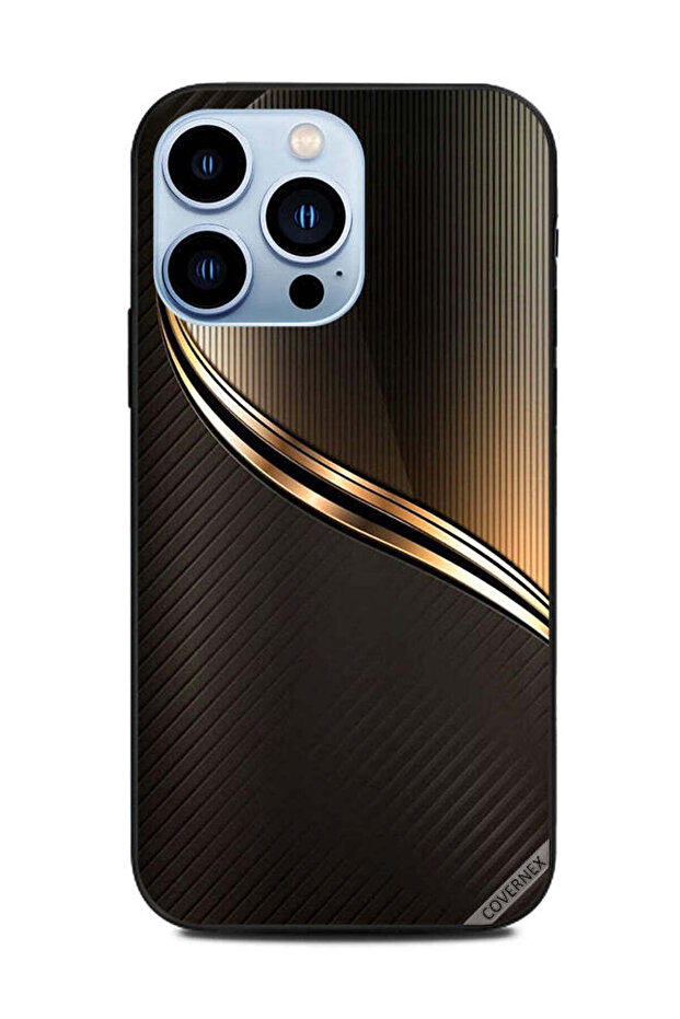 غطاء حماية لجهاز Apple iPhone 13 Pro بنمط سرقة ذهبي داكن