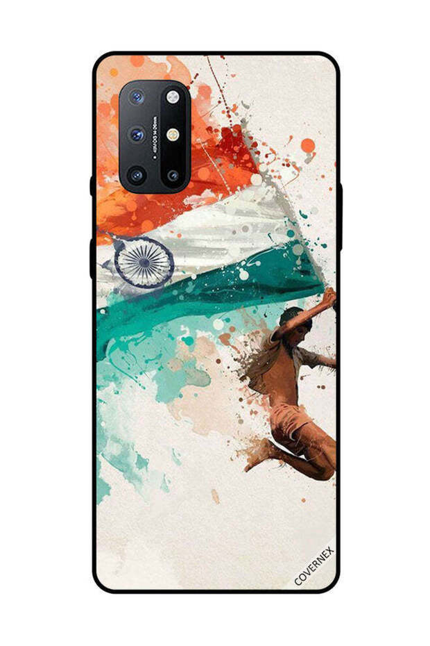 غطاء حماية لهاتف OnePlus 8T يحمل علم الهند أثناء الطيران