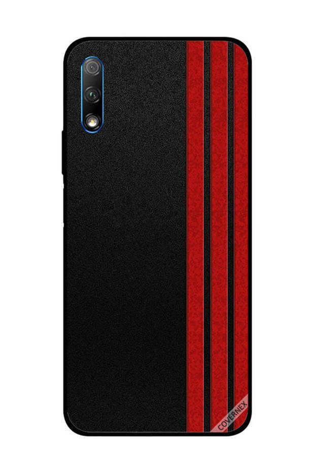 غطاء حماية لهاتف Honor 9X بثلاثة خطوط عمودية حمراء