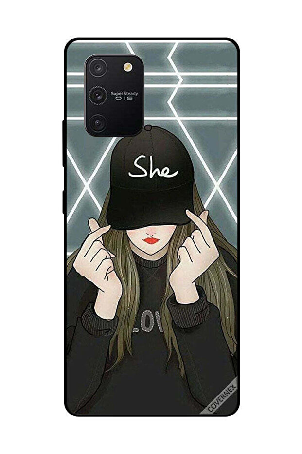 غطاء حماية لهاتف سامسونج جالكسي S10 لايت مع غطاء للرأس