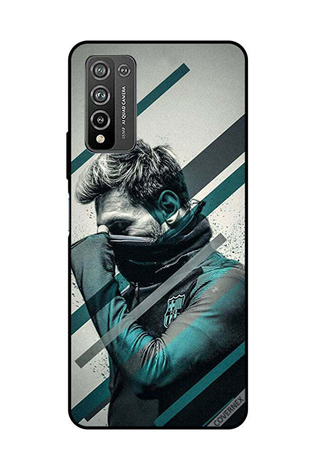 غطاء حماية لهاتف Honor 10X Lite وجه ميسي المختبئ