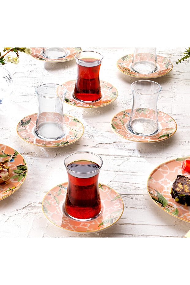 Sorte Çay Seti 12 Parça-Pembe - 2