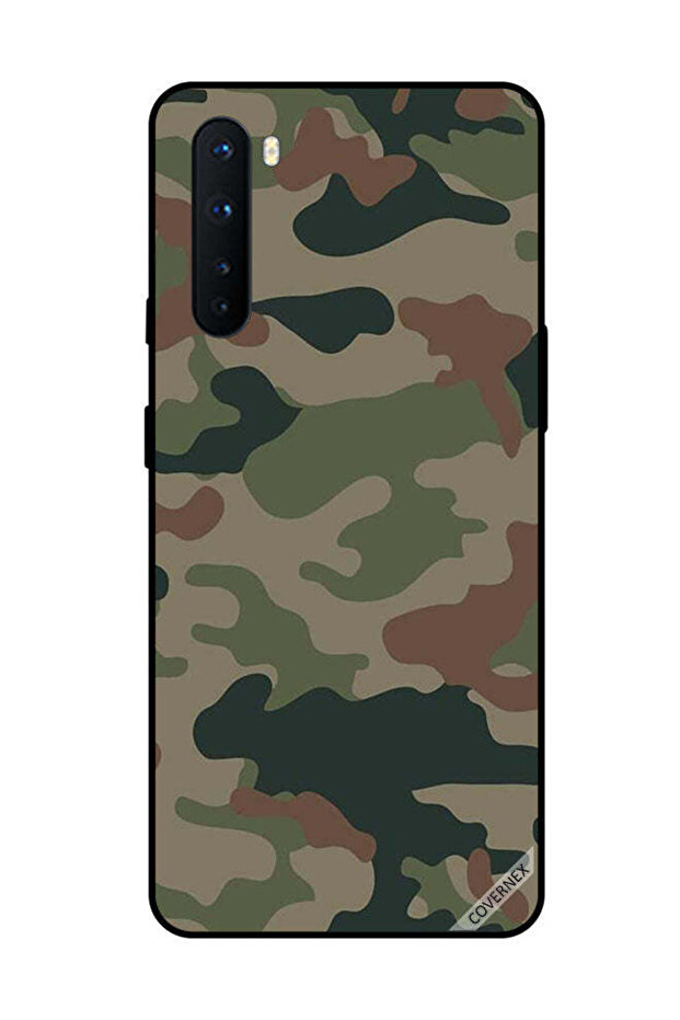 غطاء حماية لهاتف OnePlus Nord بنمط تمويه باللونين الأخضر والبني