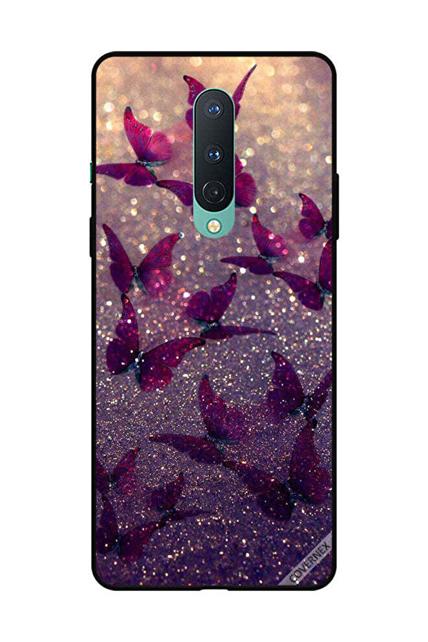 غطاء حماية لهاتف OnePlus 8 بنقشة فراشات لامعة