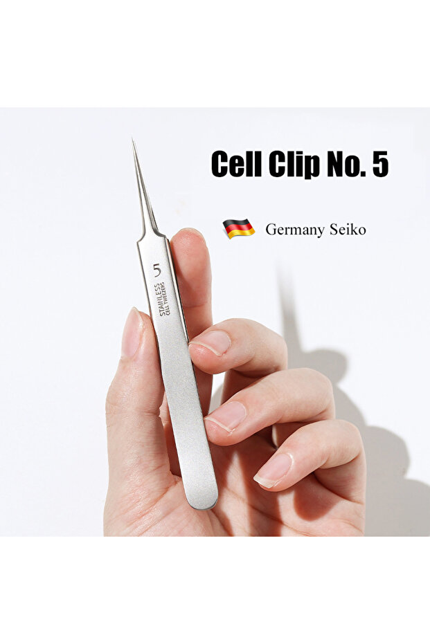 Silver German Ultra-fine No. 5 Cell Pimples Blackhead Clip Tweezers Beauty Salon Special Scraping &