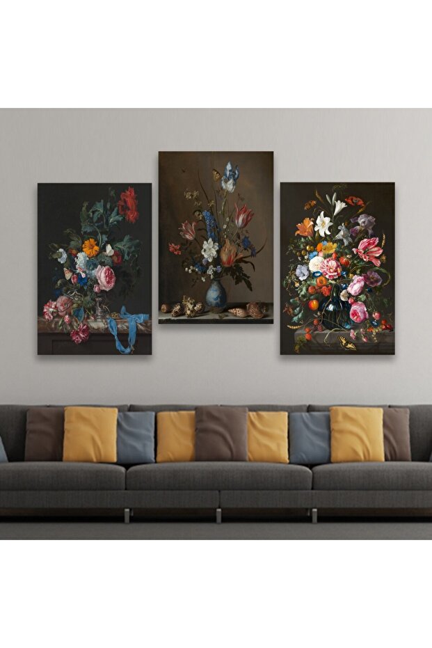 ثلاث لوحات خشبية ام دي اف مقاس 120x60 سم