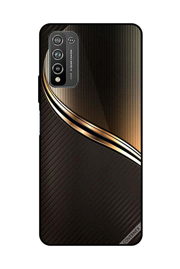غطاء حماية لهاتف Honor 10X Lite بنمط سرقة ذهبي داكن