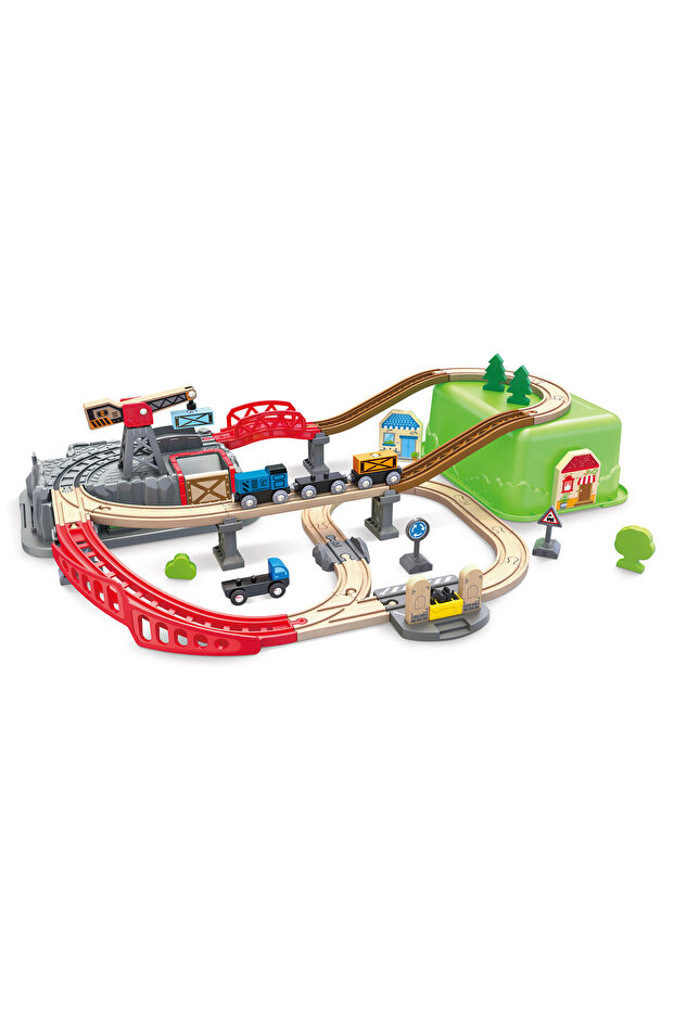Set tren construcții, Hape, 50 piese, multicolor - 1