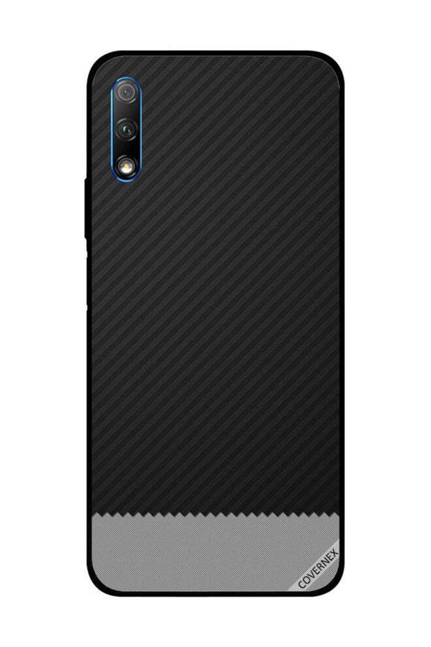 غطاء حماية لهاتف Honor 9X بنمط خطوط سوداء ورمادية