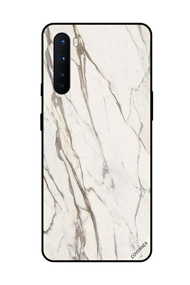 غطاء حماية لهاتف OnePlus Nord بنمط رخامي أبيض متشقق