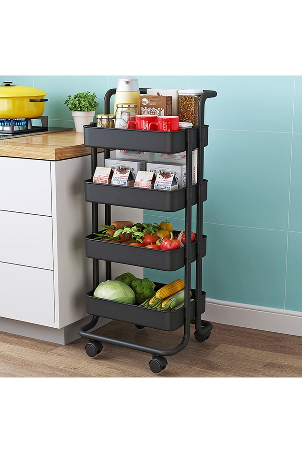 4 Tier Movable Organizer Kitchen Home Storage Rolling Drawer Cart Trolley Storage Rack Cart