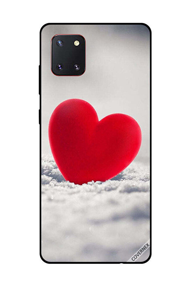 غطاء حماية لهاتف سامسونج جالكسي نوت 10 لايت بتصميم قلب أحمر جميل