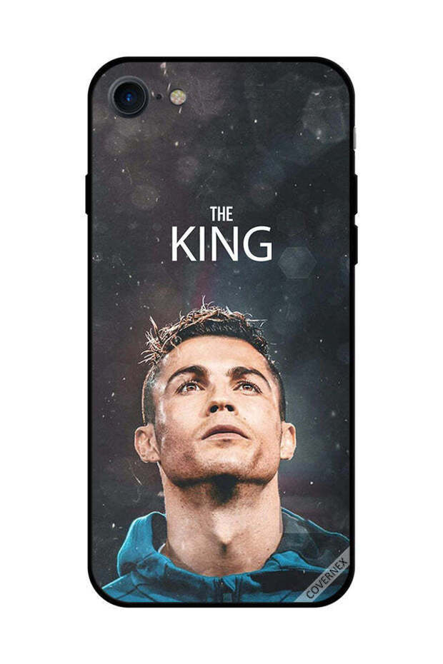 غطاء حماية لهاتف iPhone SE 2020 رونالدو الملك