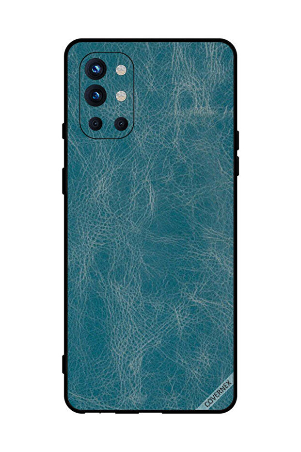 غطاء حماية لهاتف OnePlus 9R بنمط جلدي أزرق