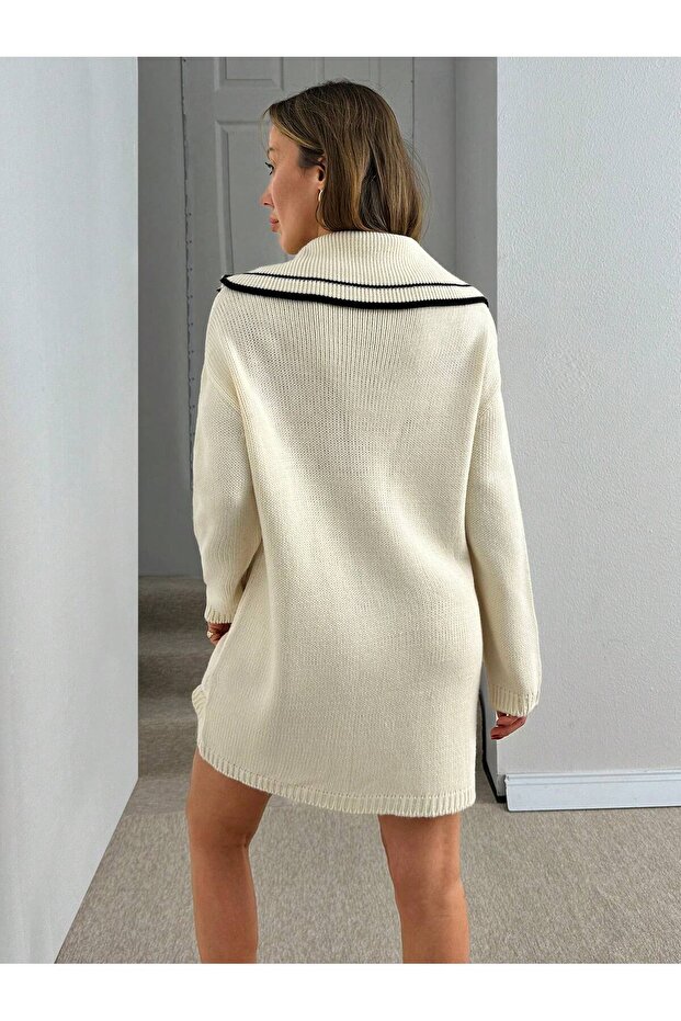 Düğmeli Triko Tunik - 2