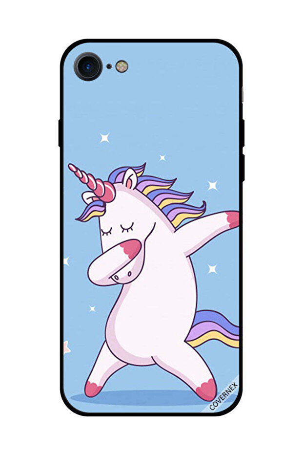غطاء حماية لجهاز iPhone SE 2020 - يونيكورن داب بلو