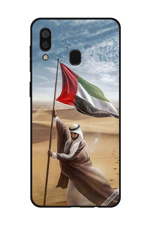 غطاء حماية لهاتف سامسونج جالاكسي A30 - علم الإمارات العربية المتحدة - زايد