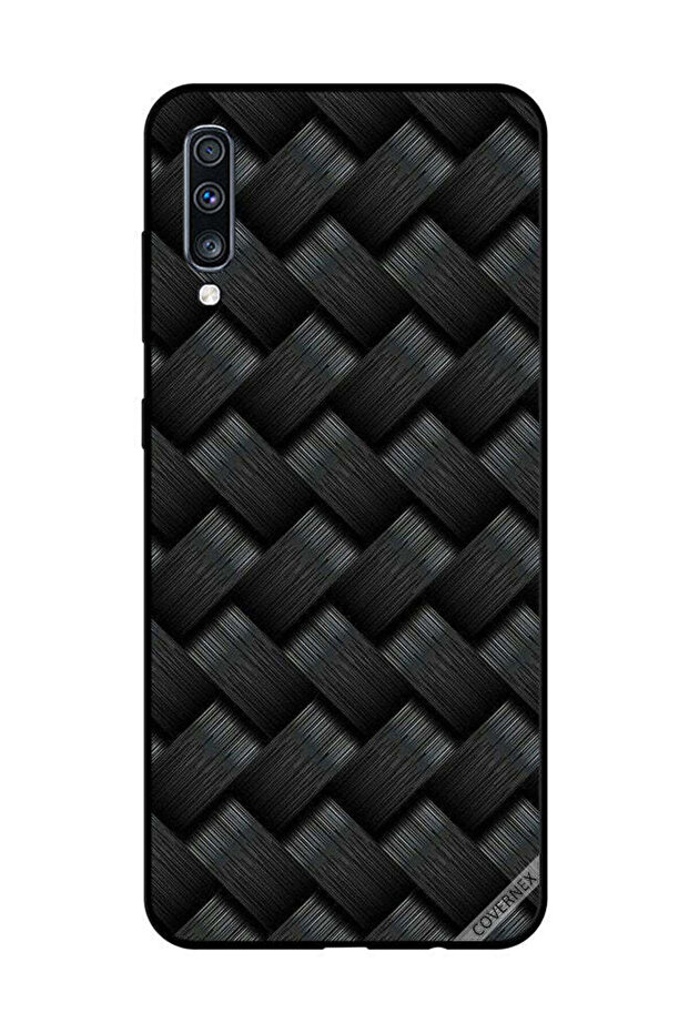 Protective Case Cover For Samsung Galaxy A70 Black Strips Pattern