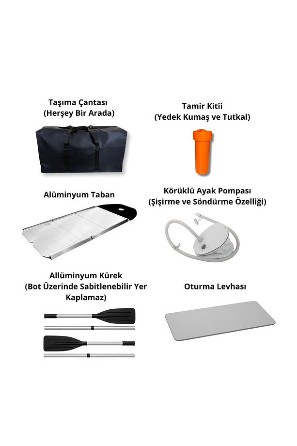 Şişme Bot 2.40m Zodyak Tip Alüminyum Taban Siyah - 3
