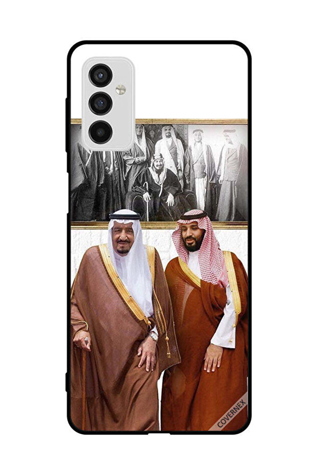 غطاء حماية لهاتف سامسونج جالاكسي M52 5G الملك سلمان ومحمد بن سلمان يتحدثان أثناء المشي