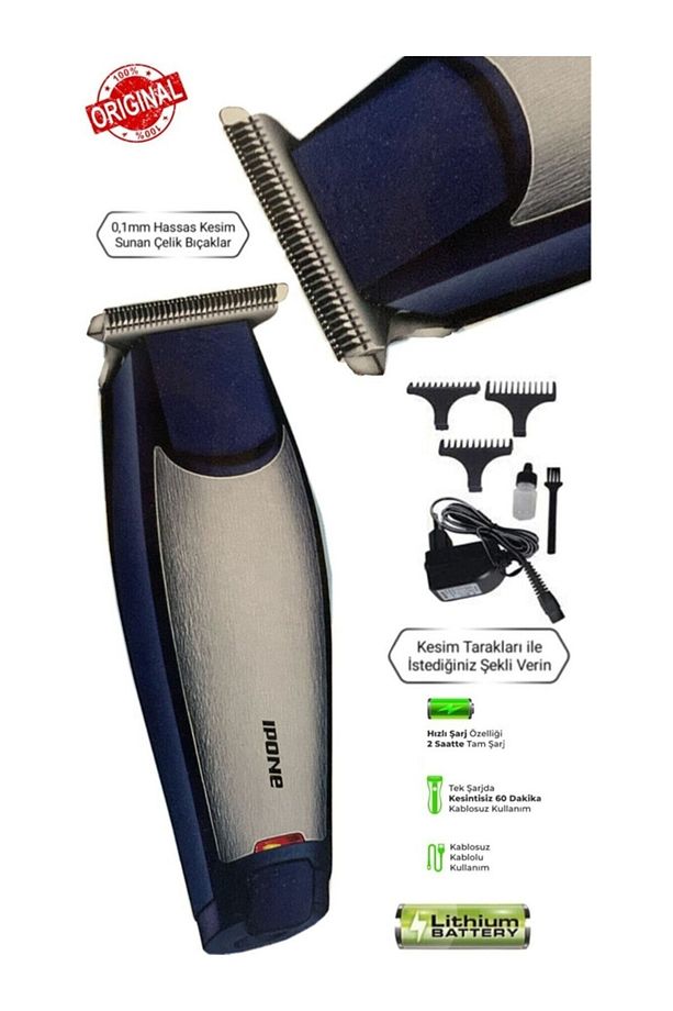 IP-1068 Lazer Öncesi Profesyonel Saç ve Sakal Tıraş Makinesi – Sessiz, Güçlü ve Hassas Kesim - 4