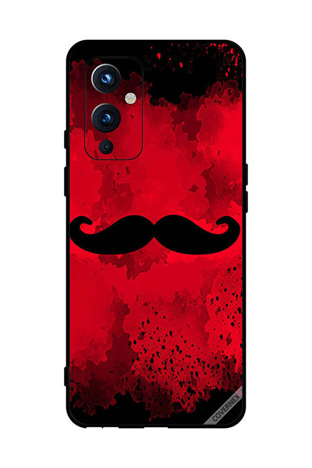 غطاء حماية لهاتف OnePlus 9 - لون أحمر - خلفية